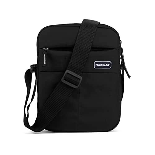 NABAAT Nylon Stylish Side Bag for Men Crossbody Sling Messenger Tablet Bags for Travel/Office/Business, Black (SB-ULI-BLK-2) - Image 1