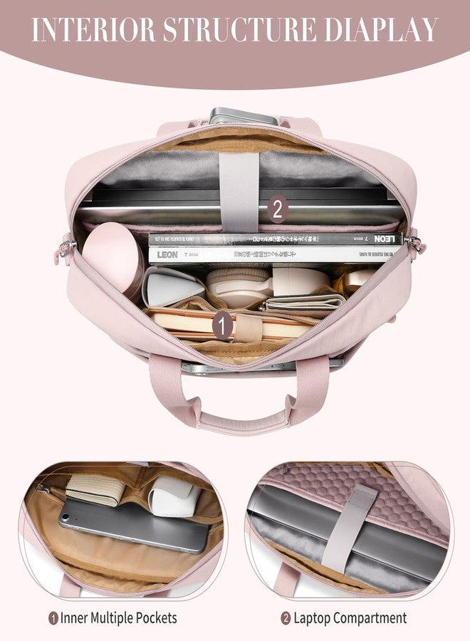 GOLF QUALITY Laptop Tote Bag for Women Casual Tote Bag for Business Teacher Carry On Crossbody Bag,16 In,Pink - Image 3