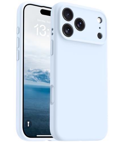 OTOFLY Magnetic for iPhone 17 Pro Max Case,Compatible with Magsafe,Classic Liquid Silicone Mobile Phone Case,Integrated Camera Control Button,Anti-Scratch Microfiber Lining, Light Blue - Image 1