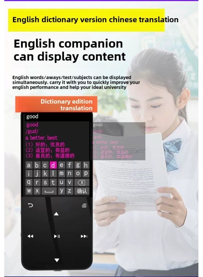 Bluetooth Mp3 Player Mini Student Walkman Mp4 MP5 Touch Screen Ultra-thin Touch Screen Music Comes With Memory-Body Color:Metallic Silver [bluetooth + English Dictionary Edition]-Memory Capacity:8gb-full Set Of Gifts  - Image 5