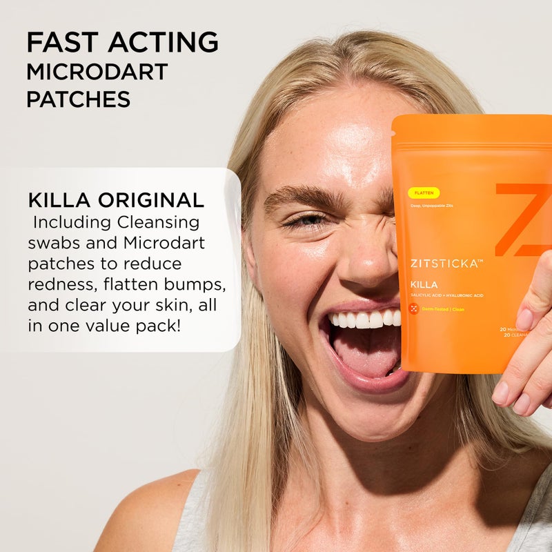 ZitSticka Killa Acne Patches for Face - World's Most Potent Pimple Patch with Fast-Acting Microdarts - Starts Working within 2 Hours for Deep, Early-Stage Zits - 20 Count - Image 4