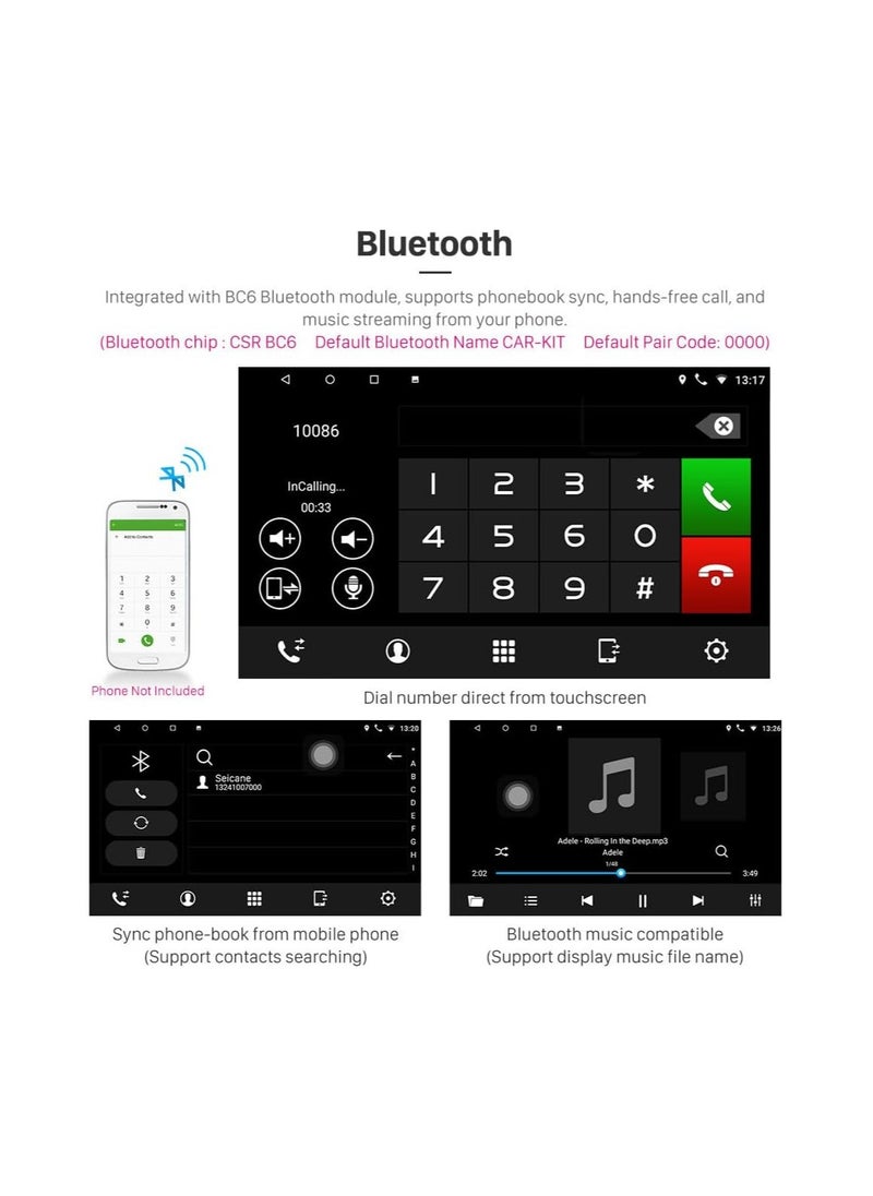 Android Car Stereo for Nissan Tiida 2005 To 2013 4GB RAM 64GB ROM 9 Inch Support Apple Carplay, MirrorLink WiFi BT, IPS Touch Screen Mannual AC with Backup Camera Included