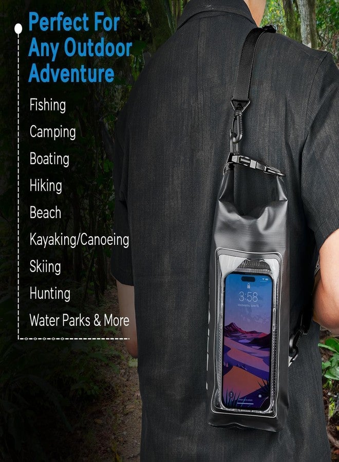 LASALE Waterproof Dry Bag with Phone Pouch - Floating Roll-Top Dry Sack with Shoulder Strap for Swimming, Kayaking, Boating, Beach & Hiking - Image 3