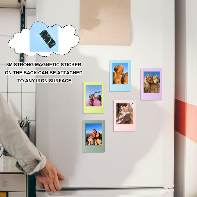 WOGOZAN 2x3 Mini Picture Frame for Fujifilm Instax Mini 12/11/99/41/40/SE/EVO Classic Polaroid Frames 2.15x3.4 Inches Photo Picture Frame with Magnetic Sticker and Protective Film (Colorful) (14 Pack) - Image 3