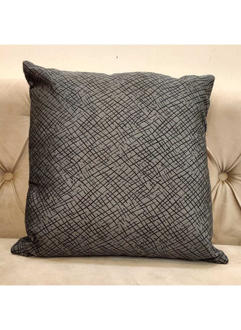 Good Vibes GOODVIBES White Silver Grey DamaskSelf DesignWoven Floral Motifs Zipper Square Combo Cushion Covers 12x12 inch or 30 x 30 cm Set of 5  - Image 2