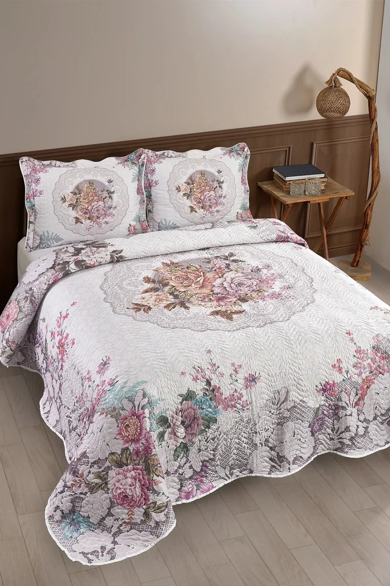 فافورا My Cover Lola Double Quilted Bedspread Set - Pink