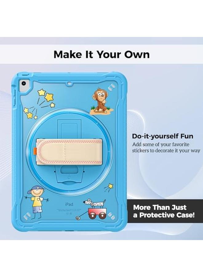 Procases Rugged Case For Ipad 9.7 Inch 5Th 6Th Gen Ipad Air 2 Ipad Air Case Heavy Duty Shockproof Rugged Cover With Hand Strap 360 Degree Rotatable Kickstand Protective For Ipad 9.7 Blue - Image 2