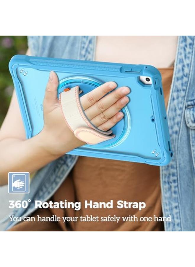 Procases Rugged Case For Ipad 9.7 Inch 5Th 6Th Gen Ipad Air 2 Ipad Air Case Heavy Duty Shockproof Rugged Cover With Hand Strap 360 Degree Rotatable Kickstand Protective For Ipad 9.7 Blue - Image 3