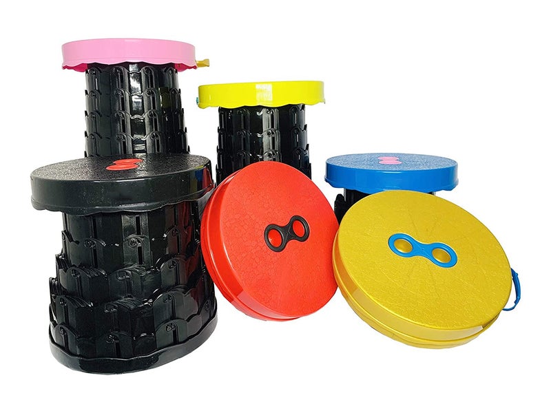 REMANG 1Pcs Collapsible Telescoping Portable Stool Foldable Retractable Stool Lightweight and Sturdy for Adult Outdoor and Indoor Seating Stool Fish Scale Structure for StabilityMulticolor - Image 1