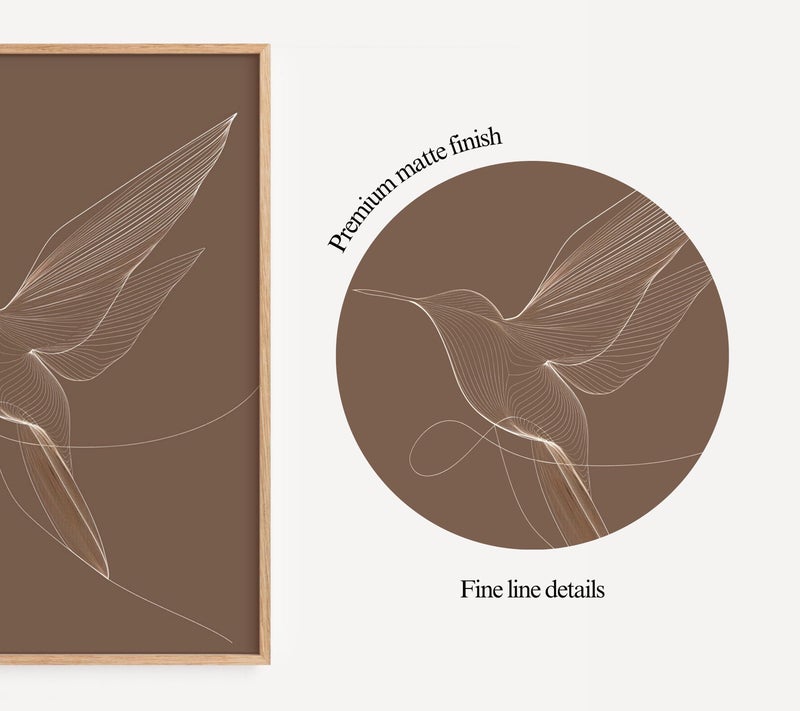 TNESSENTIAL Flying Bird Print, Modern Japandi Art, Japandi Bird Poster, Sideboard Decoration, Over Bed Art - Image 4