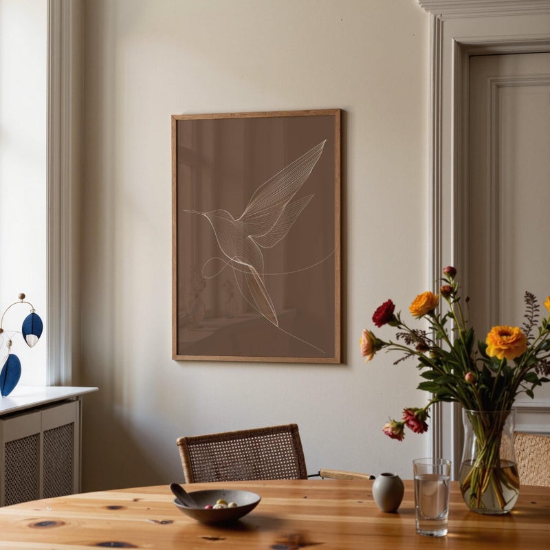 TNESSENTIAL Flying Bird Print, Modern Japandi Art, Japandi Bird Poster, Sideboard Decoration, Over Bed Art - Image 3