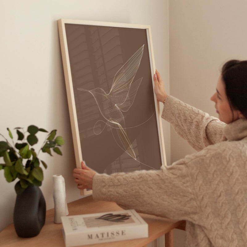 TNESSENTIAL Flying Bird Print, Modern Japandi Art, Japandi Bird Poster, Sideboard Decoration, Over Bed Art - Image 2
