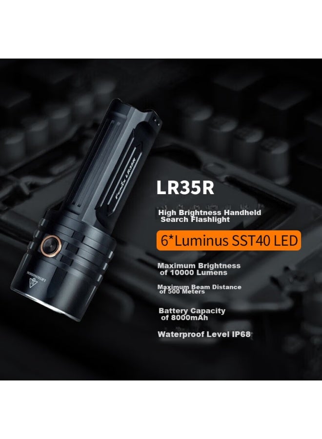 fenix فلاشلايت فونيكس عالي الكثافة، شعاع طويل المدى Lr35R، قابل لإعادة الشحن، متعدد الوظائف، كشاف خارجي - Image 5