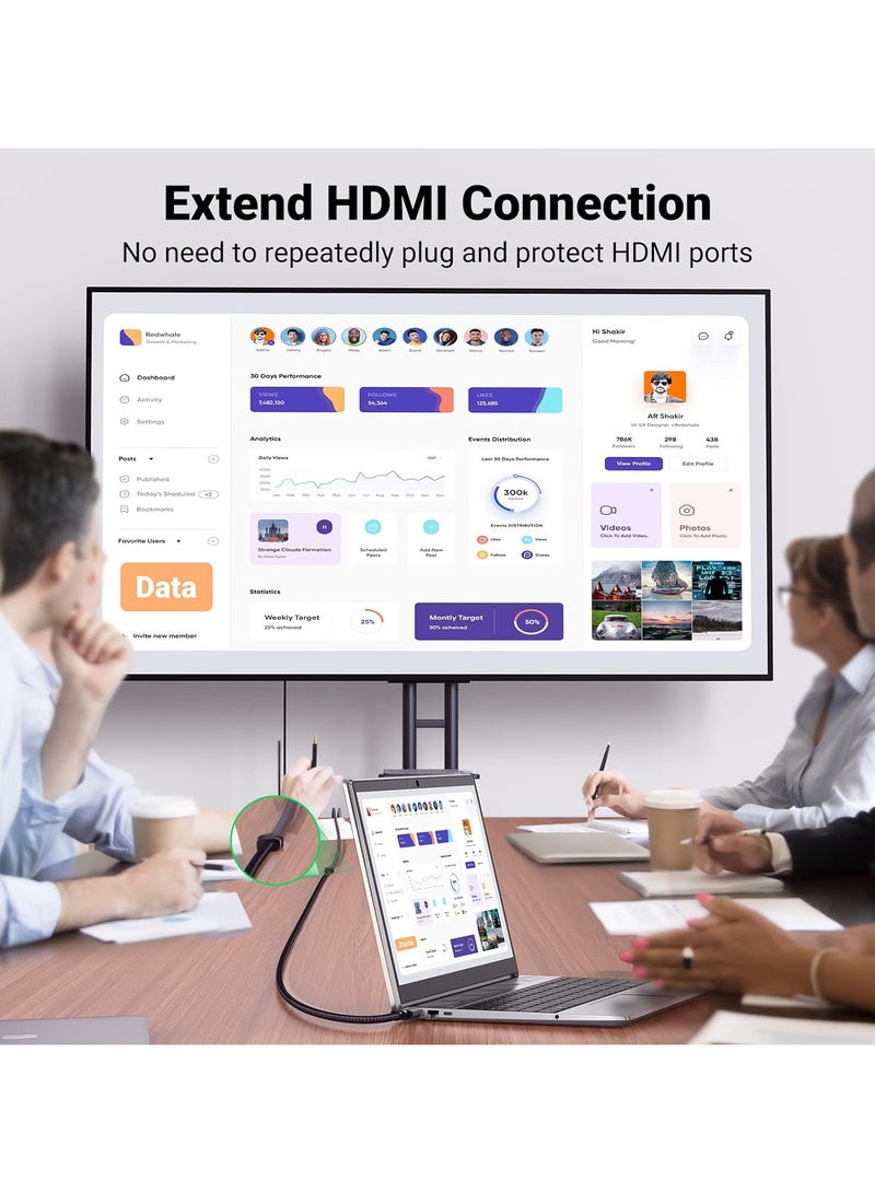 UGreen HD151 0.5M, 8K, 60hz, HDMI 2.1 Extension Cable - Black (40400) - Image 4