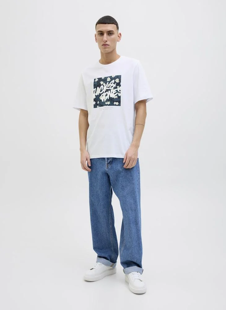 JACK & JONES Jjhawaii Hawaii Graphic Print Crew Neck T-Shirt
