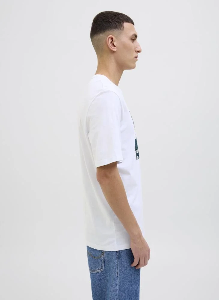 JACK & JONES Jjhawaii Hawaii Graphic Print Crew Neck T-Shirt