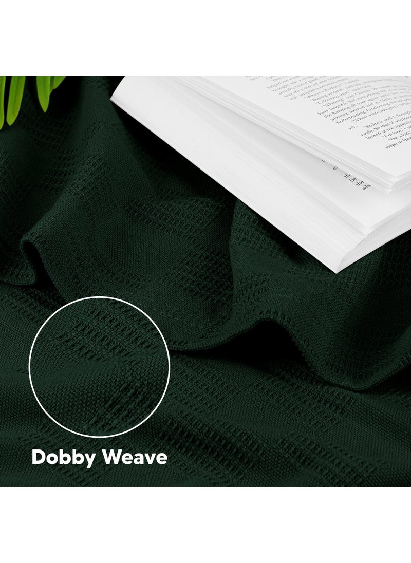 Utopia Bedding Utopia Bedding 100% Cotton Blanket (Throw Size - 60x50 Inches) 350GSM Lightweight Thermal Blanket  Soft Breathable Blanket for All Seasons (Forest Green)  - Image 3