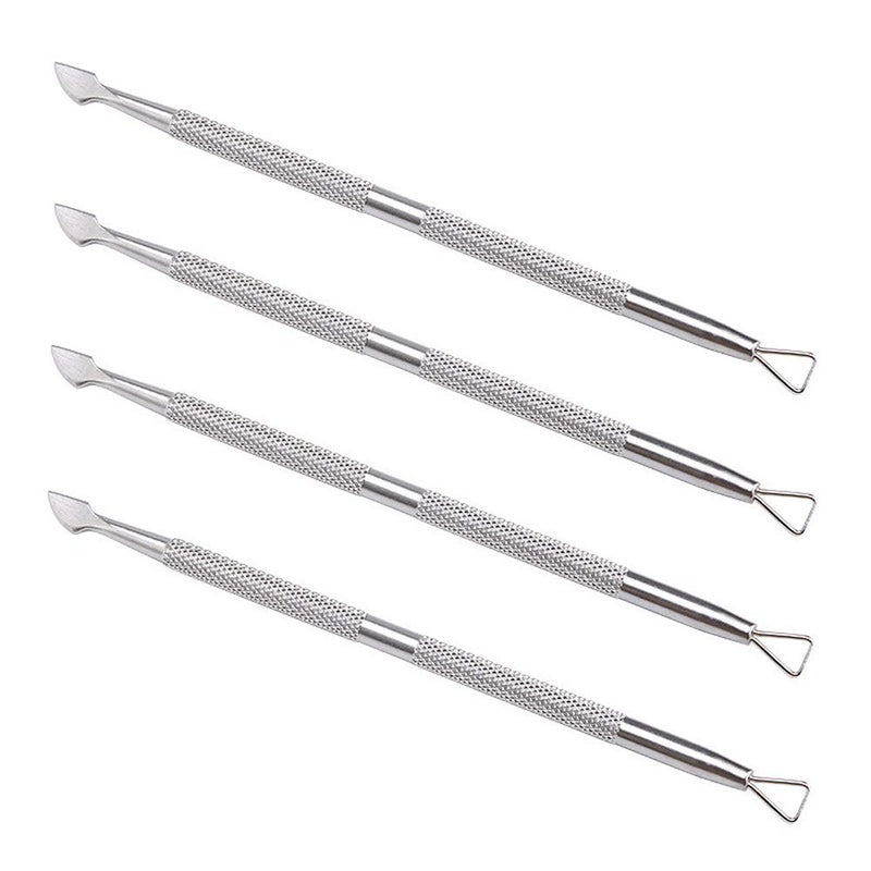lasenersm 4 Pieces Nail Cuticle Pusher Stainless Steel Cuticle Pusher Triangle Cuticle Peeler Scraper Cuticle Pusher Gel Nail Polish Nail Art Cuticle Remover Tool Silver