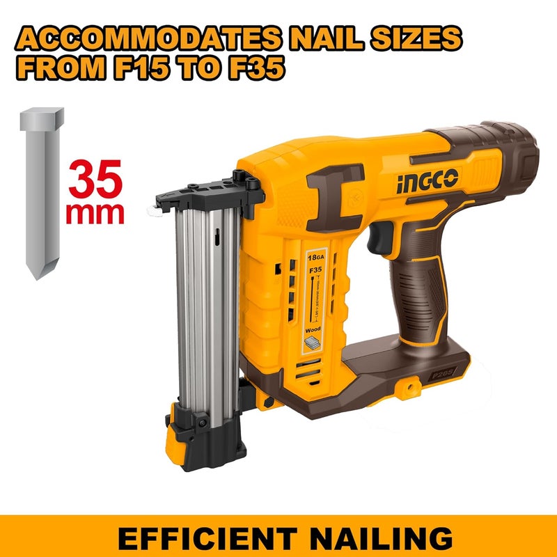 INGCO INGCO Cordless Brad Nailer Big Capacity With Battery Charger With 1000 PCS Brad Nails  - Image 2