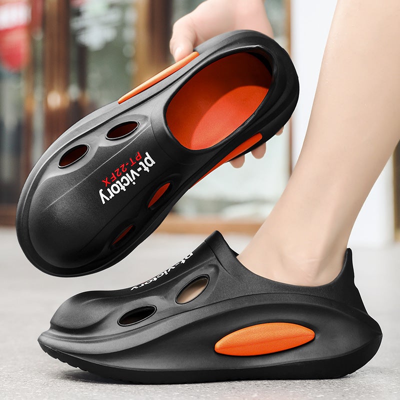 Slippers Men'S Outwear Slip-On Feeling Beach Sandals Fashionable Non-Slip Wear-Resistant Casual Soft-Soled Hole Shoes - Image 4