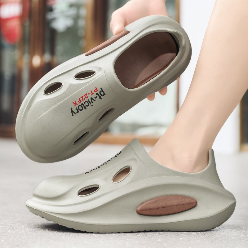 Slippers Men'S Outwear Slip-On Feeling Beach Sandals Fashionable Non-Slip Wear-Resistant Casual Soft-Soled Hole Shoes - Image 3
