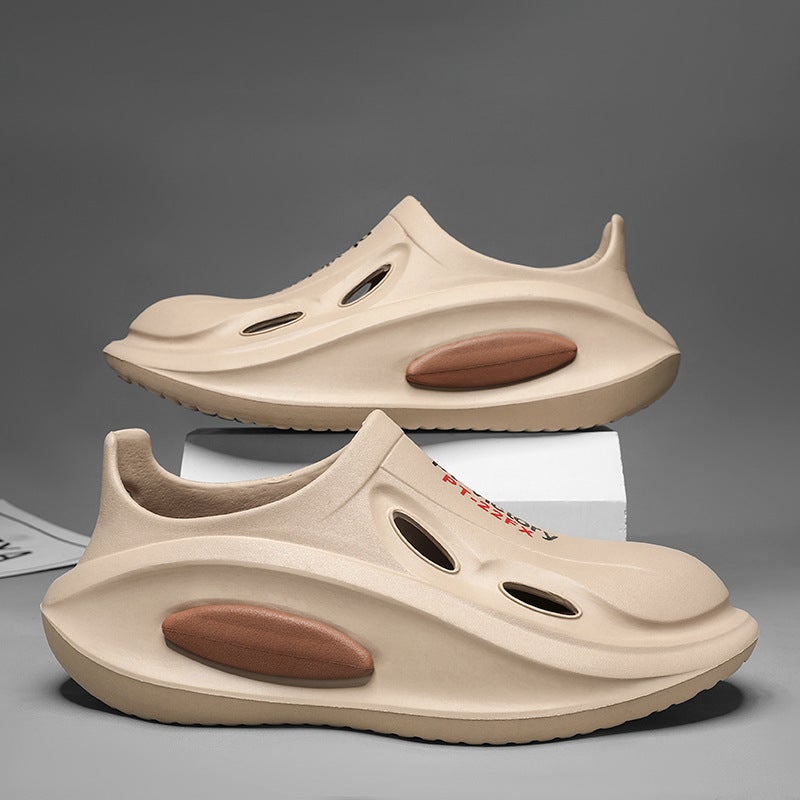 Slippers Men'S Outwear Slip-On Feeling Beach Sandals Fashionable Non-Slip Wear-Resistant Casual Soft-Soled Hole Shoes - Image 5