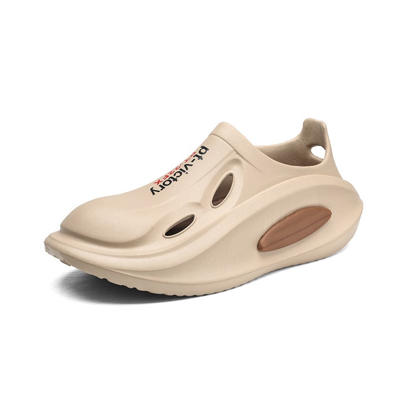 Slippers Men'S Outwear Slip-On Feeling Beach Sandals Fashionable Non-Slip Wear-Resistant Casual Soft-Soled Hole Shoes - Image 1