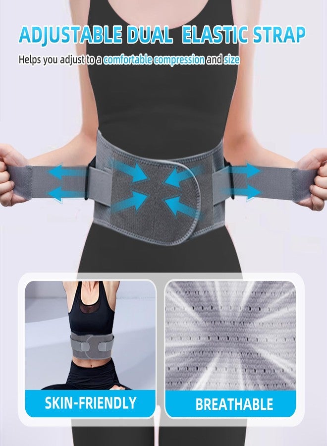 BigAlex Back Brace for Lower Back Pain Relief With Lumbar Pad,Lumbar Support Belt with 6 Stays for Men/Women, Breathable Adjustable Lumbar Support Belt for Sciatica, Herniated Disc, Heavy Lifting,S,Gray - Image 4