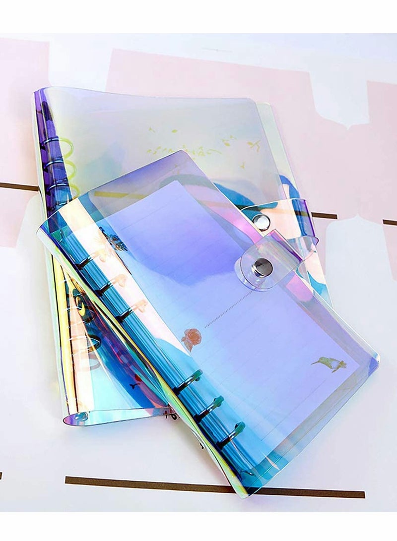 Excefore A5 Rainbow Soft PVC Notebook Cover, Refillable Paper PVC Binder, Loose Leaf Personal Planner Binder - Image 2