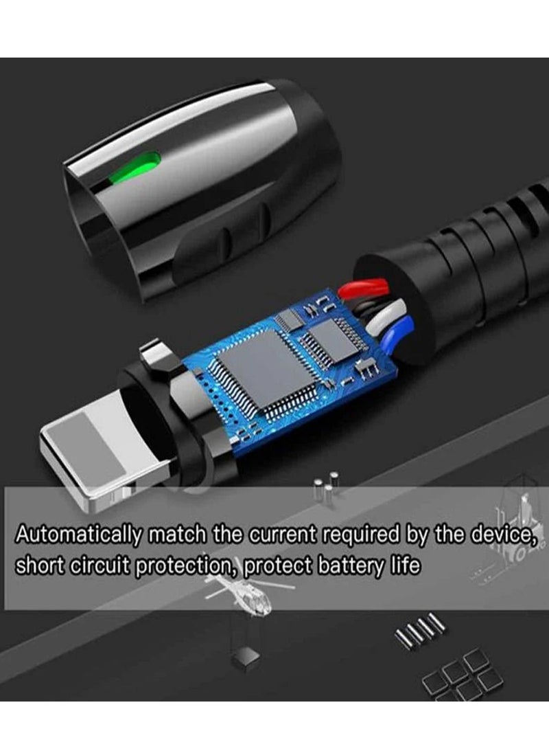 Yesido Yesido CA43 Metal Cable Nylon Braided Zinc Alloy Plating Cable with LED Light USB to Lightning Interface Cable - Black  - Image 3