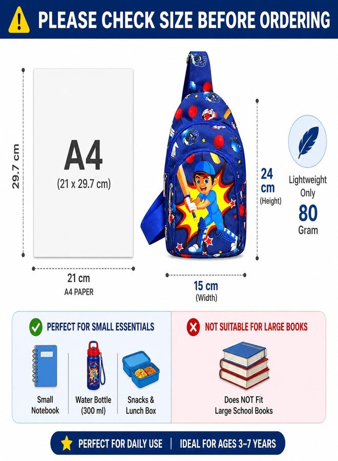Kizzi Cricket Print Colourful Cross body Bags for Boys and Girls Kids School, Picnic, Return Gifts - Image 2