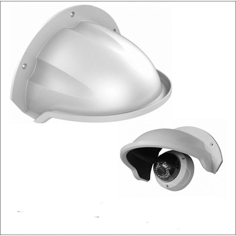 Vyar Universal Sun & Rain Shade Camera Cover Shield – Compatible with Hikvision, CP Plus, Hifocus, Trueview, Tapmo, TP-Link, Godrej, Qubo, MI, Realme, Honeywell Dome & Bullet Outdoor Cameras – White - Image 1