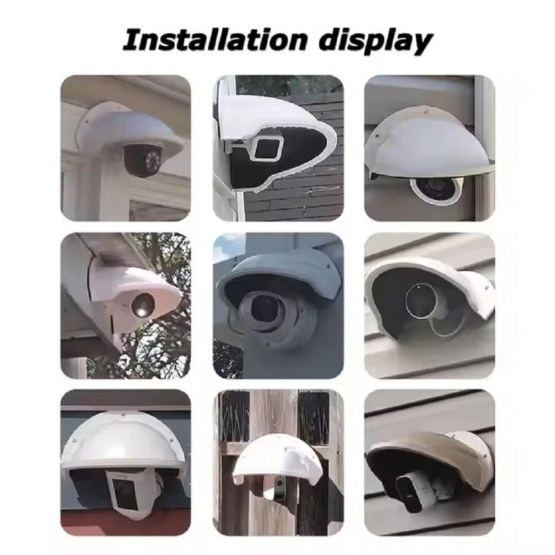 Vyar Universal Sun & Rain Shade Camera Cover Shield – Compatible with Hikvision, CP Plus, Hifocus, Trueview, Tapmo, TP-Link, Godrej, Qubo, MI, Realme, Honeywell Dome & Bullet Outdoor Cameras – White - Image 2