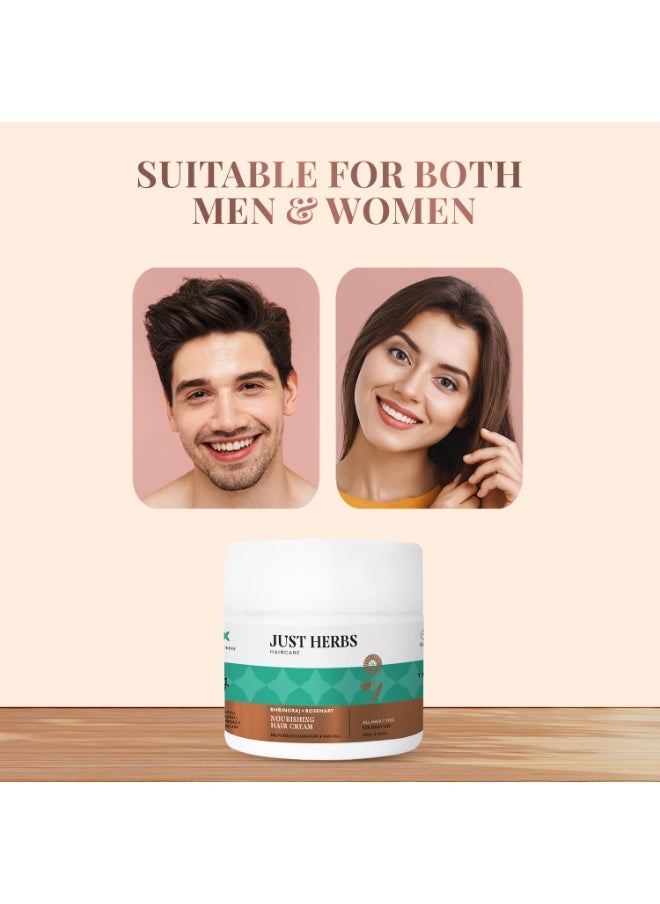 Just Herbs Nourishing Hair Cream for Men & Women with Bhringraj & Rosemary, Helps Reduce Dandruff and Hairfall 100 g  - Image 5