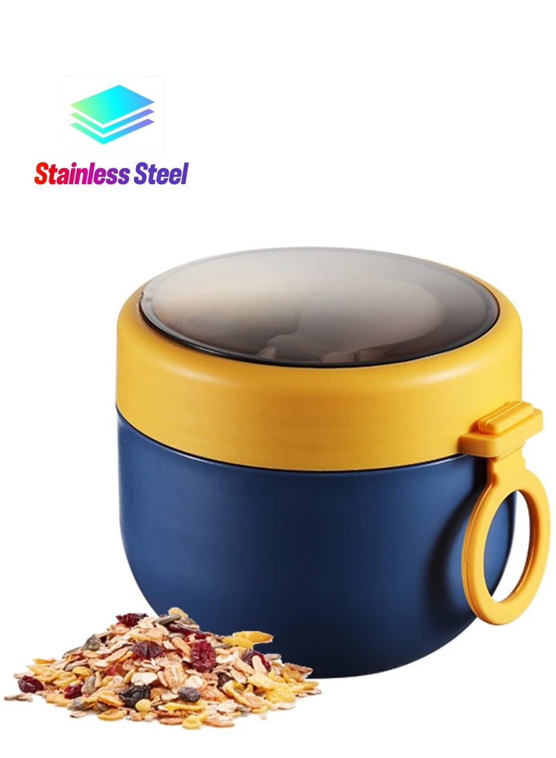 joyzzz Insulated Food Jar for Kids with Foldable Spoon - Stainless Steel Leak-Proof Thermal Container, Hot/Cold Soup Cup for School, Travel, Picnic & Outdoor Activities (Vacuum Sealed, Office Use) - Image 1