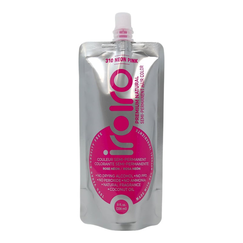 IROIRO Premium Natural Semi-Permanent Hair Color 310 Neon Pink (8oz) - Image 1