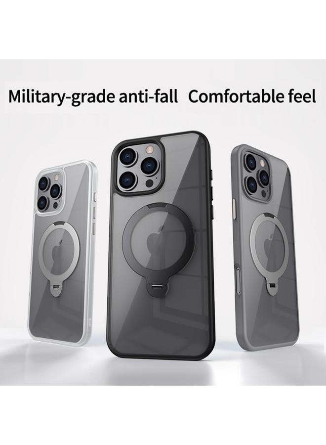 Zaboon Case For iPhone 12 Pro Max Transparent MagSafe Magnetic Rotating Ring Holder Phone Case - Image 2