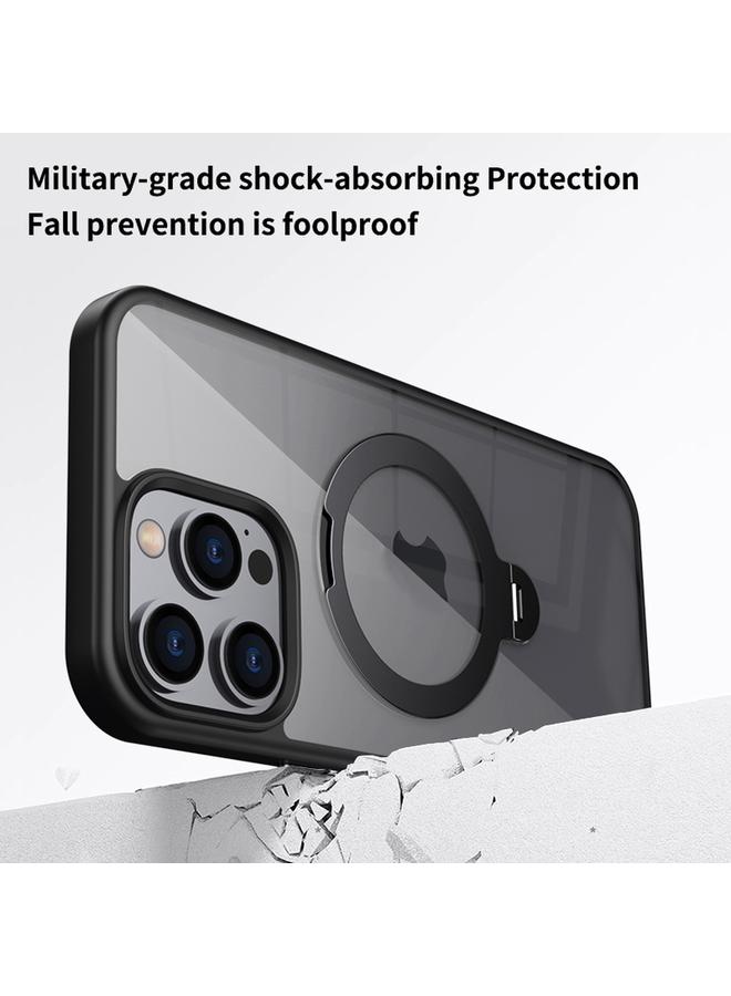 Zaboon Case For iPhone 12 Pro Max Transparent MagSafe Magnetic Rotating Ring Holder Phone Case - Image 4