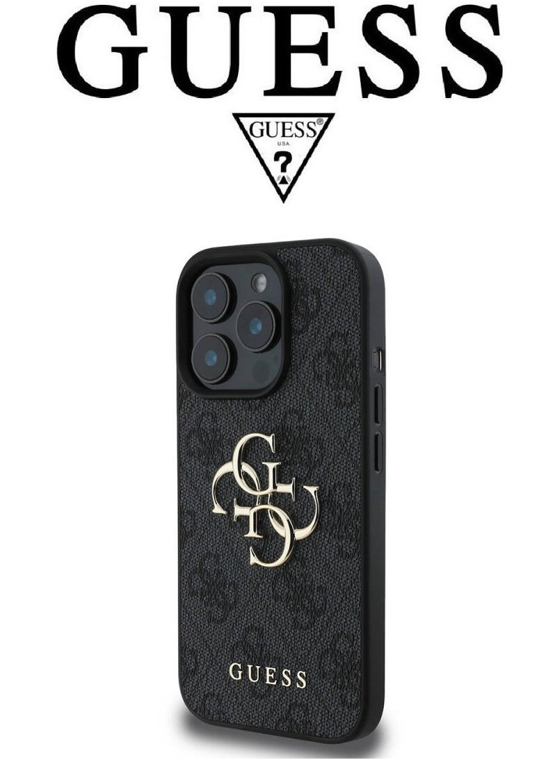 CG MOBILE IPhone 14 Pro Max cover, iphone 14 pro max case with  french design, cover iphone 14 pro max with a logo and a leather design approved by the global brand Guess. From CG-MOBILE. In Black  - Image 2