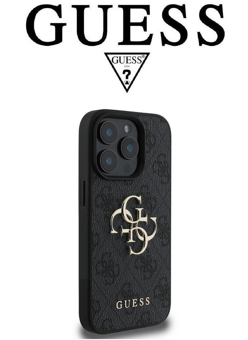 CG MOBILE IPhone 14 Pro Max cover, iphone 14 pro max case with  french design, cover iphone 14 pro max with a logo and a leather design approved by the global brand Guess. From CG-MOBILE. In Black  - Image 4