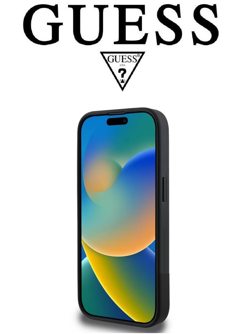 CG MOBILE IPhone 14 Pro Max cover, iphone 14 pro max case with  french design, cover iphone 14 pro max with a logo and a leather design approved by the global brand Guess. From CG-MOBILE. In Black  - Image 5
