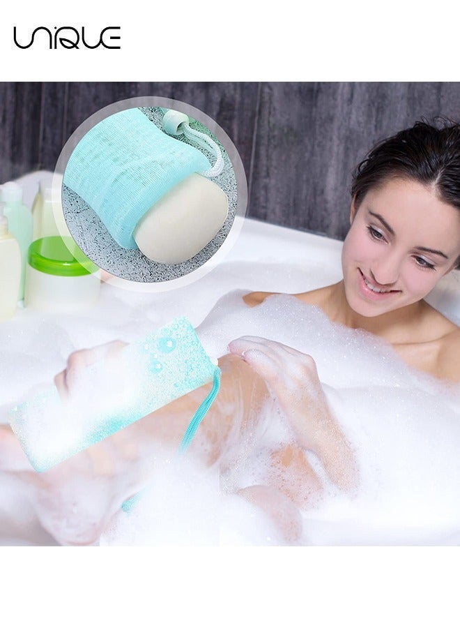 Unique 4 Pcs Exfoliating Mesh Soap Pouch - Soap Bags for Shower - Mesh Soap Bag Bubble Foam Net for Body Facial Cleaning Tool - Image 5