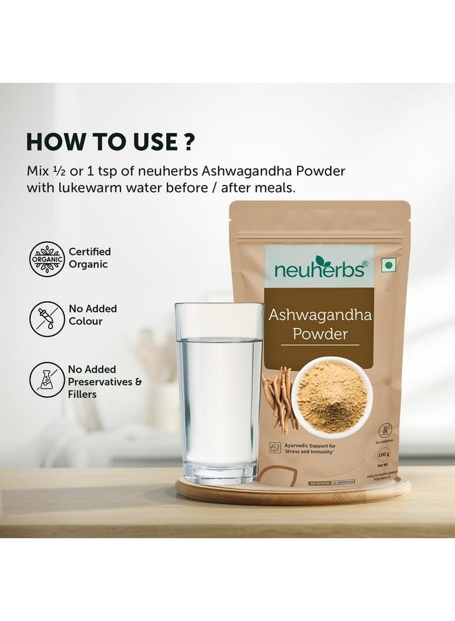 Neuherbs Ashwagandha Powder - 100 Gm | Ayurvedic Support for Stress Relief, Mental Calmness & Anxiety Issues | Support Strength & Energy | Certified - Image 5