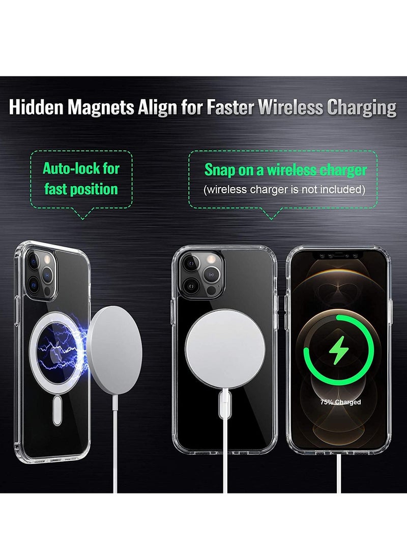 ten.tech Ten tech Magnetic Clear Case Designed for iPhone 11 Pro – Compatible with MagSafe Charger, Support Magnetic Car Mount Wireless Charging, Soft Press Buttons Scratch Resistant - Image 2