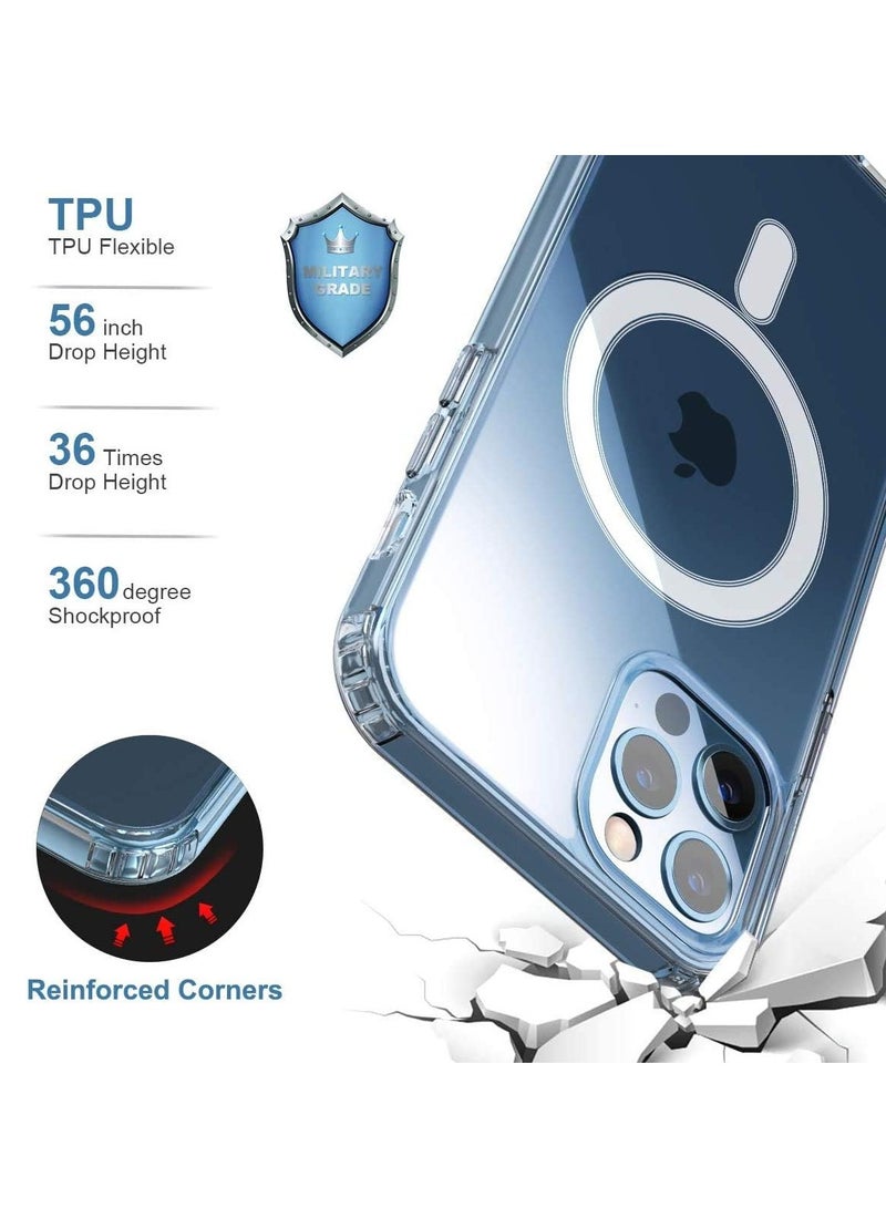 ten.tech Ten tech Magnetic Clear Case Designed for iPhone 11 Pro – Compatible with MagSafe Charger, Support Magnetic Car Mount Wireless Charging, Soft Press Buttons Scratch Resistant - Image 3