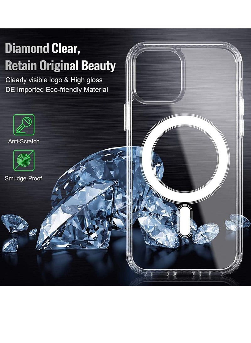 ten.tech Ten tech Magnetic Clear Case Designed for iPhone 11 Pro – Compatible with MagSafe Charger, Support Magnetic Car Mount Wireless Charging, Soft Press Buttons Scratch Resistant - Image 5