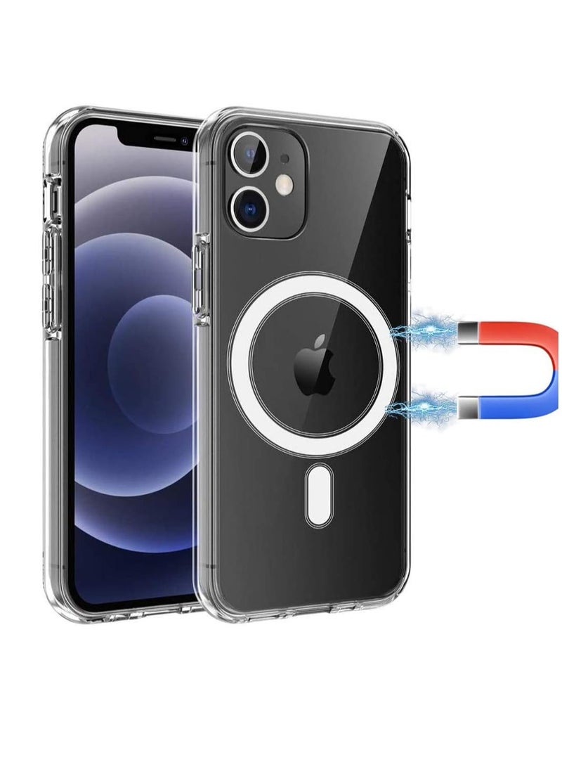 ten.tech Ten tech Magnetic Clear Case Designed for iPhone 11 Pro – Compatible with MagSafe Charger, Support Magnetic Car Mount Wireless Charging, Soft Press Buttons Scratch Resistant - Image 1