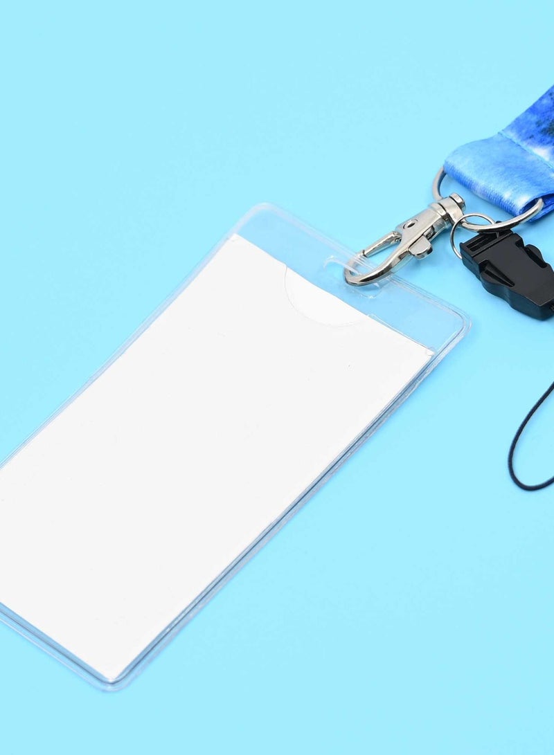 FIS Bag of 1 Fancy Lanyard With Metal Hook Width:2.5CM, Length:90CM  with Transparent Name Badge 62x102 MM Light Blue Colour -FSNAF5-1 - Image 2