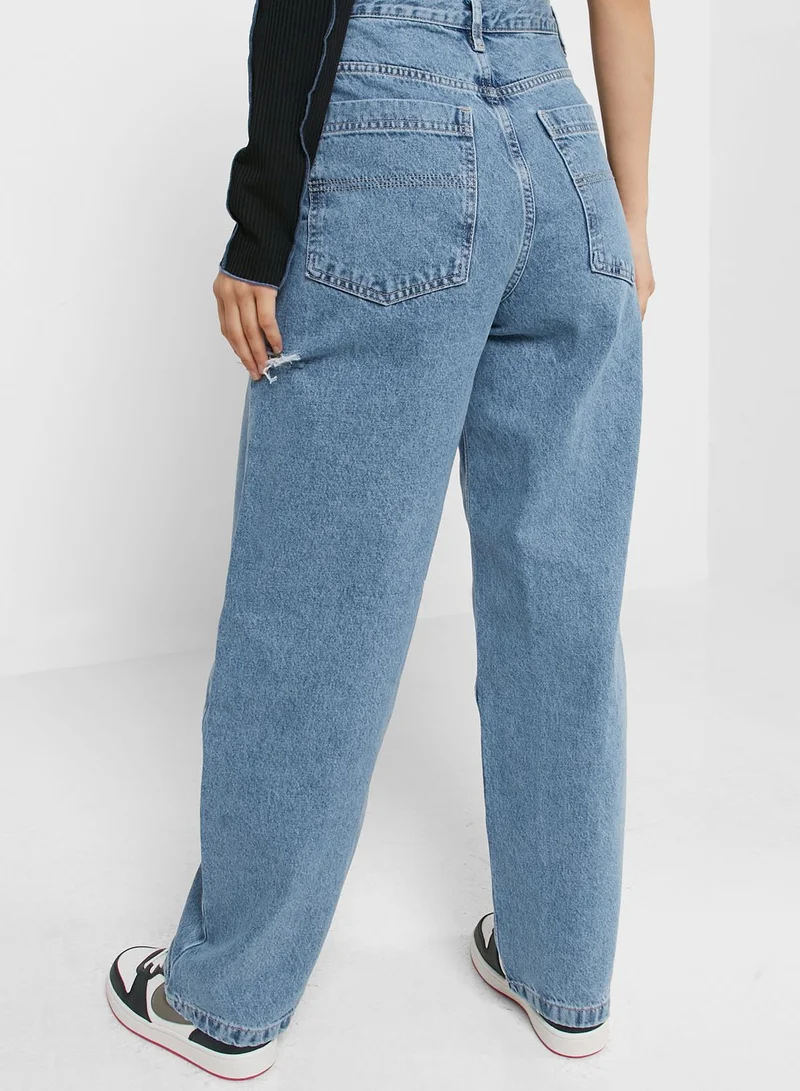 TOPSHOP High Waist Straight Jeans
