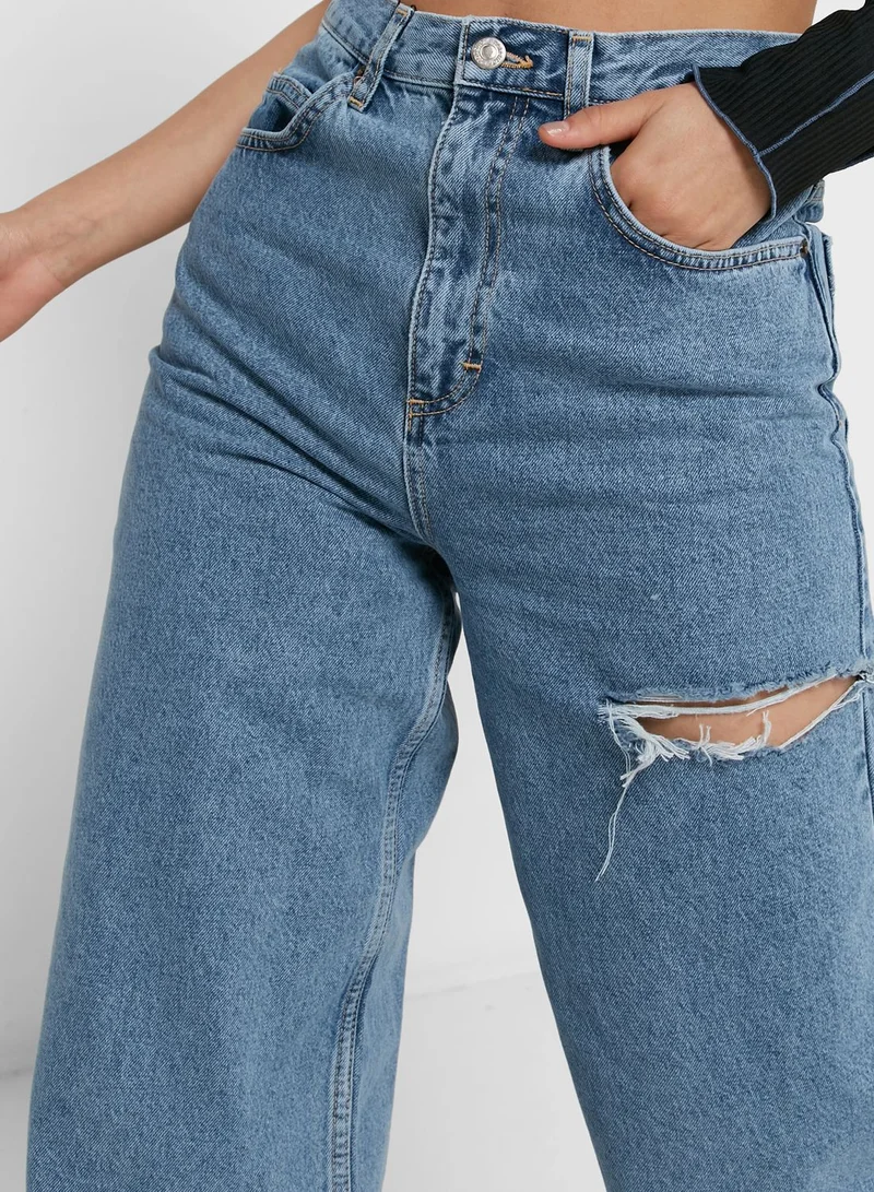 TOPSHOP High Waist Straight Jeans